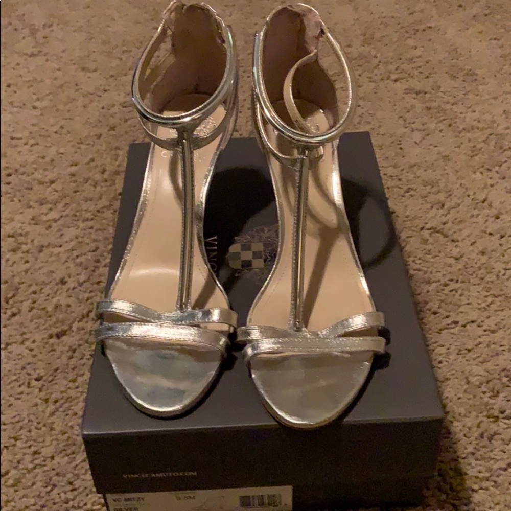 Silver strapie heals. 2 inch heel